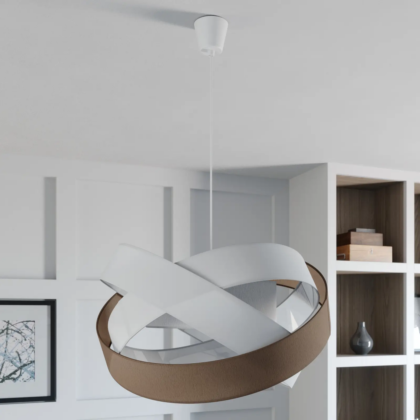 Lindby Simaria audinio pakabukas šviesus, ruda/pilka/balta