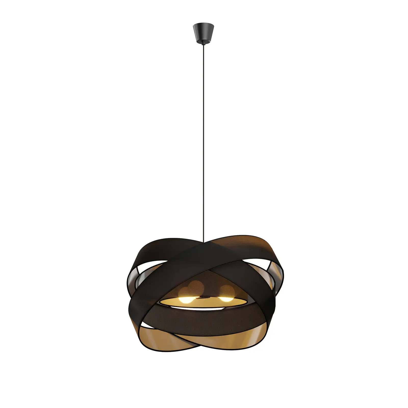 Lindby Simaria medžiaginis pakabinamas šviestuvas, juodas