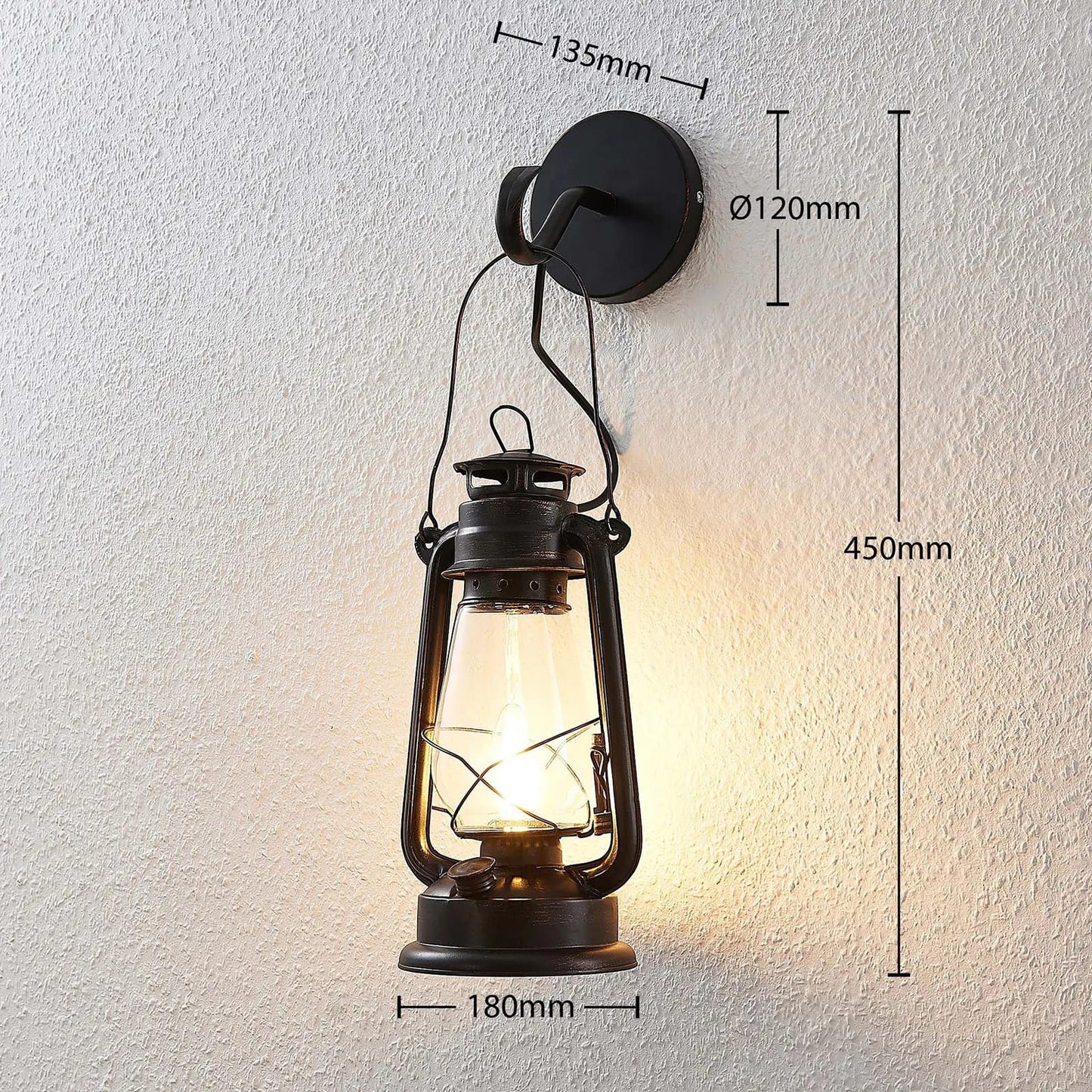 Lindby Raisa sieninis šviestuvas, žibintas, rūdžių spalvos