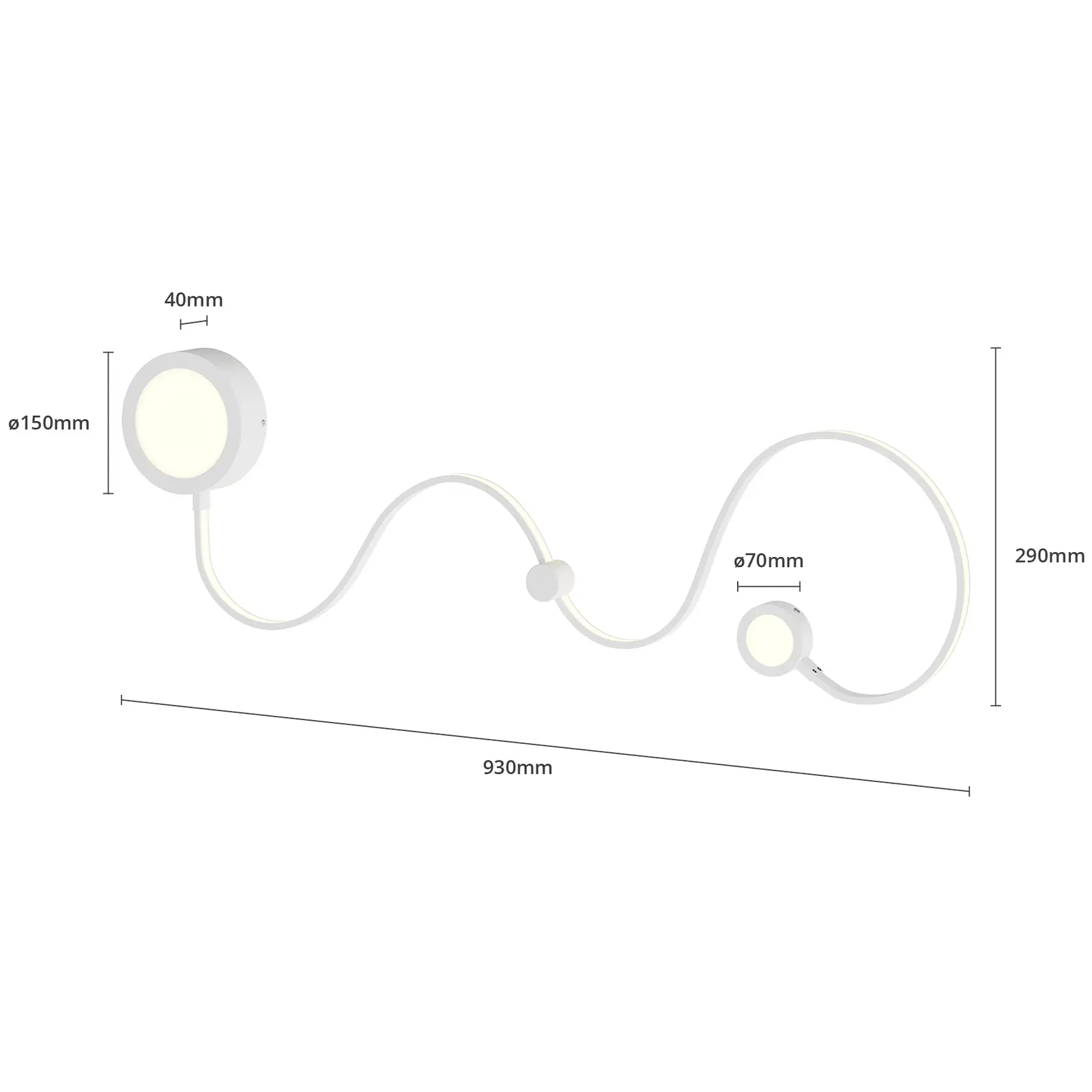 Lindby Annegrit LED sieninis šviestuvas reguliuojamas 20W