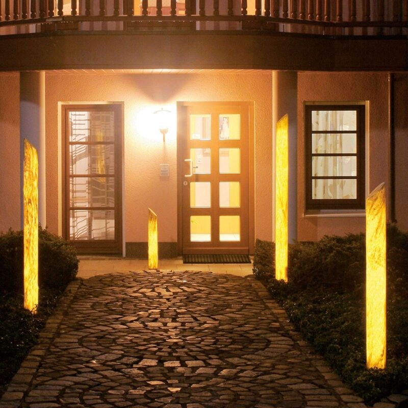 Šviečianti LED kolonėlė Sahara su smiltainiu, 41 cm