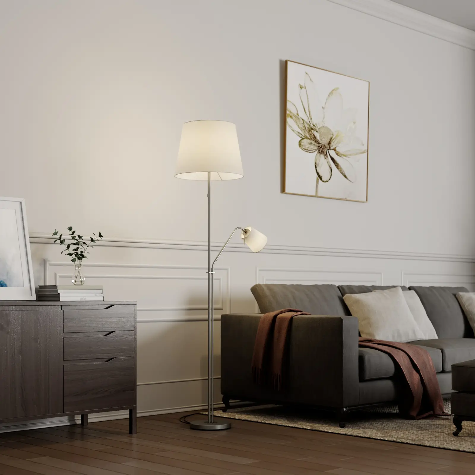 Lindby Nantwin toršeras, medžiaginis gaubtas, baltas