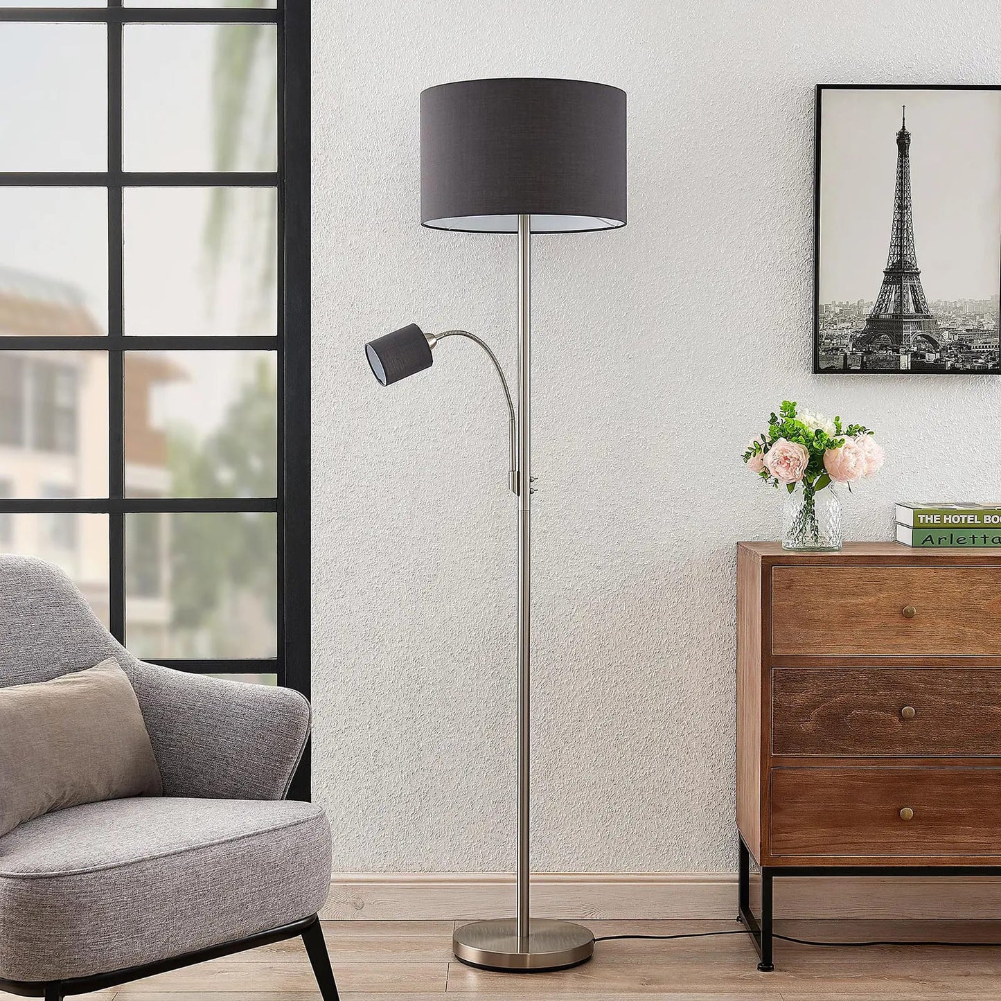 Lindby Jaileen audinio toršeras, skaitymo lempa, pilka