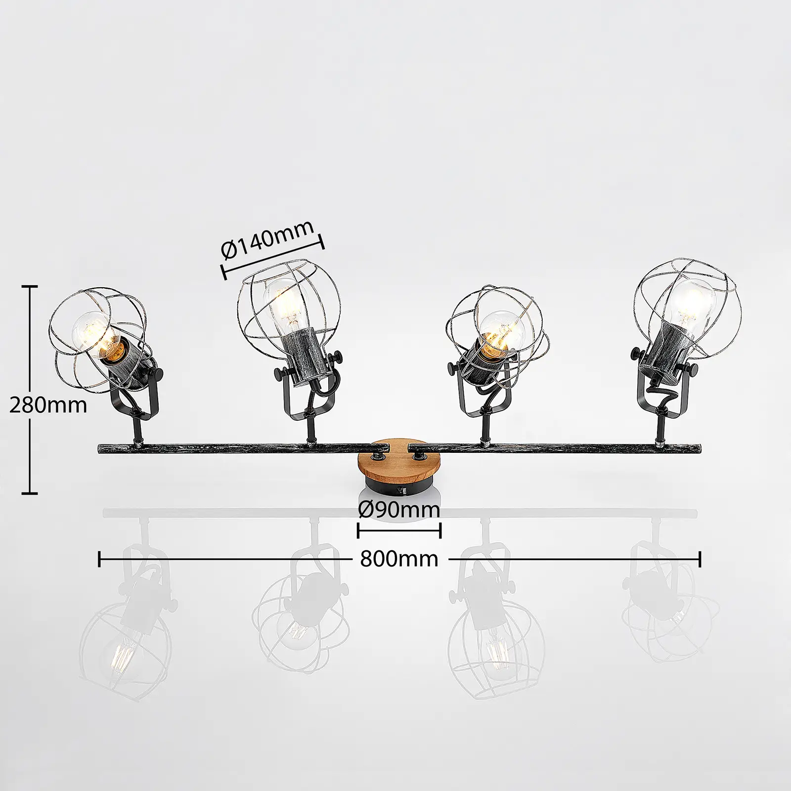 Lindby Salima lubinis prožektorius, narveliai, 4 šviestuvai