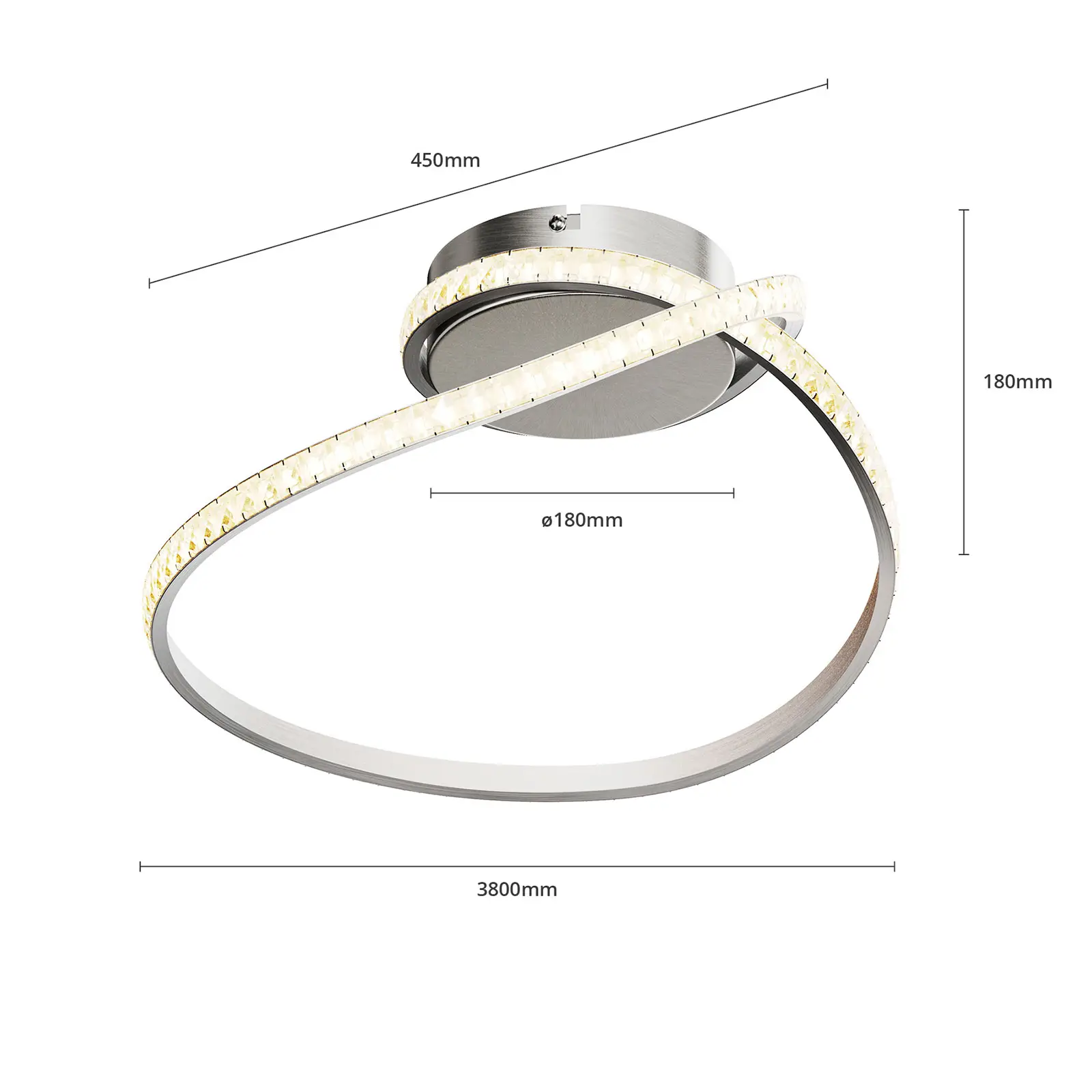 Lindby Criostal LED lubų šviestuvas su RGB perjungimu