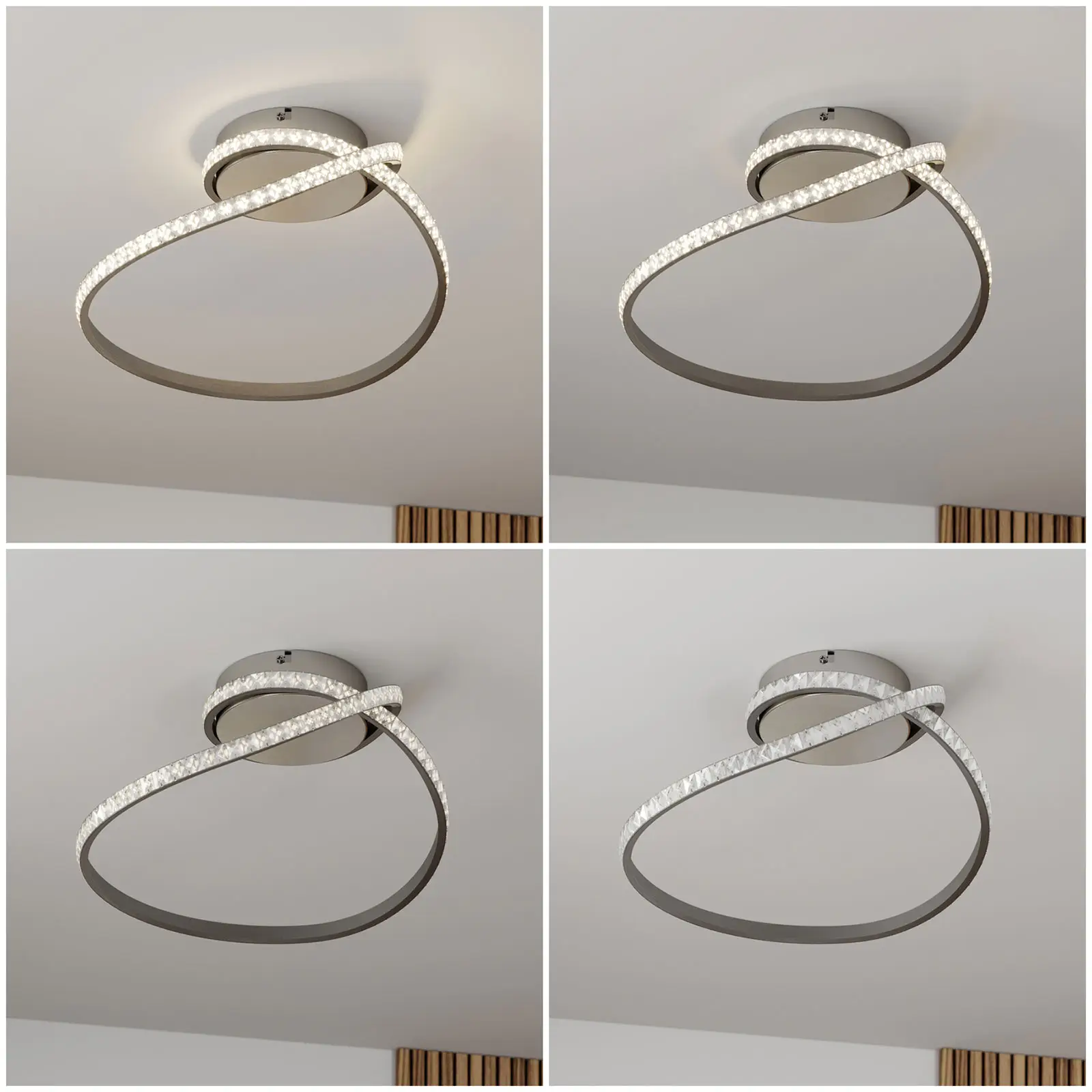 Lindby Criostal LED lubų šviestuvas su RGB perjungimu