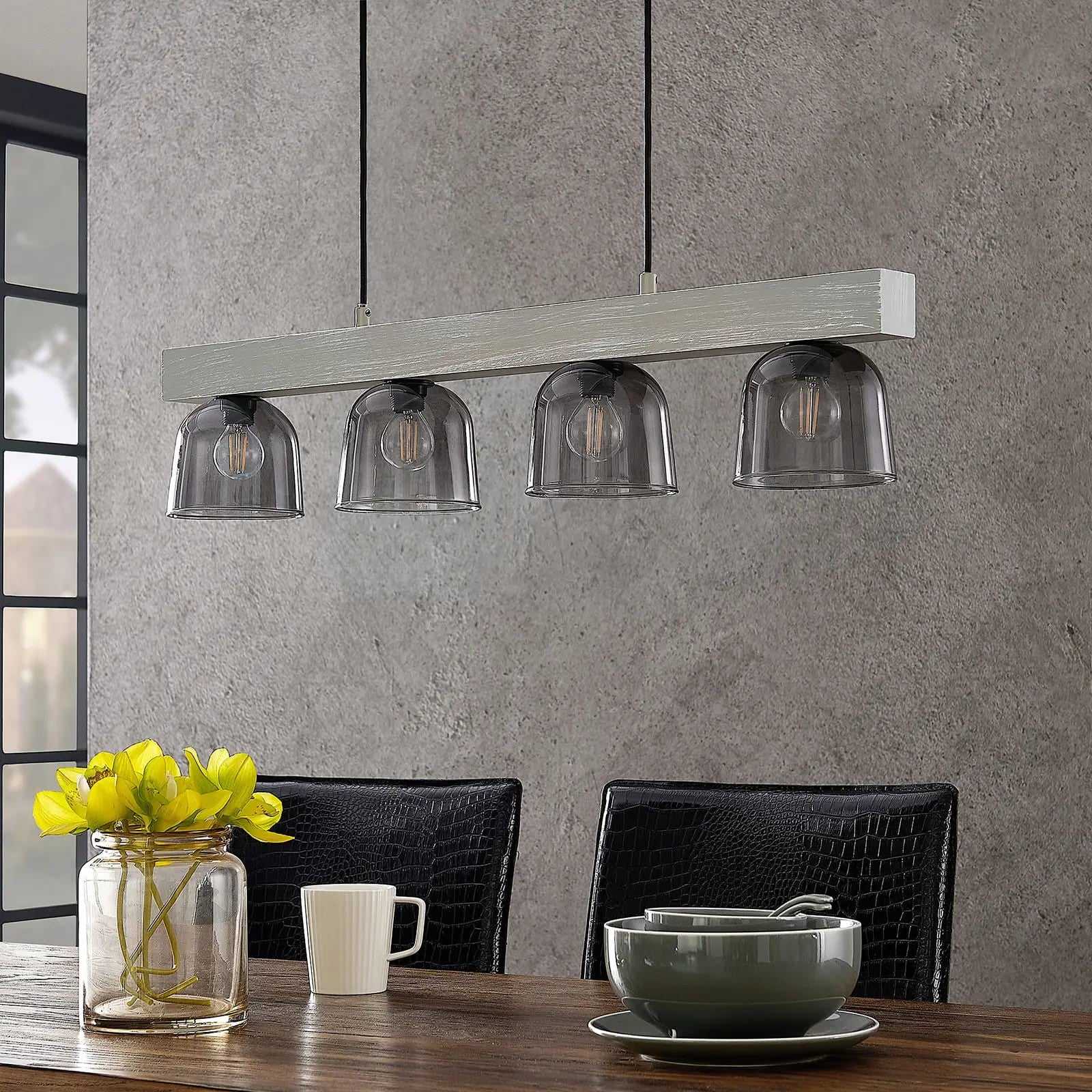 Lindby Watan pakabinamas šviestuvas su pilkais lęšiais