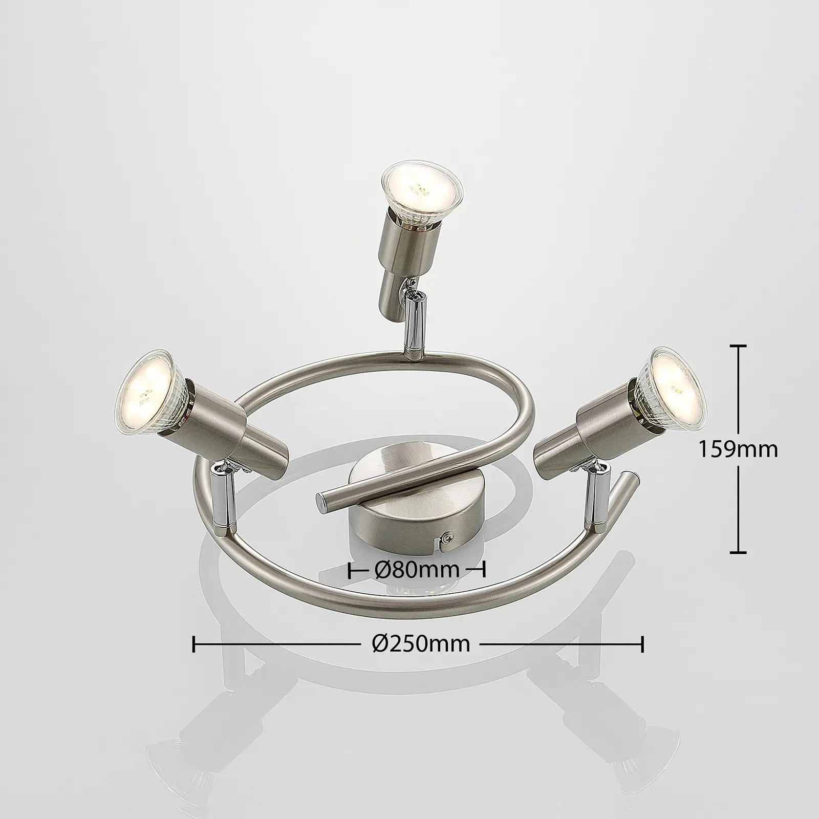 ELC Farida LED lubinis šviestuvas, nikelis, 3 šviesos šaltiniai