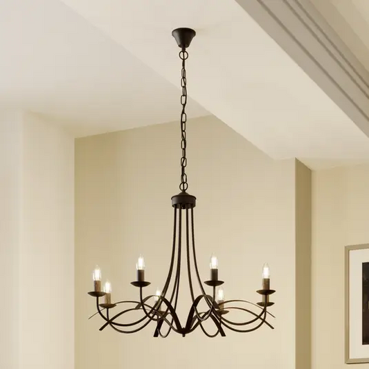 Lindby Amonja sietynas, 8 šviestuvai, ruda