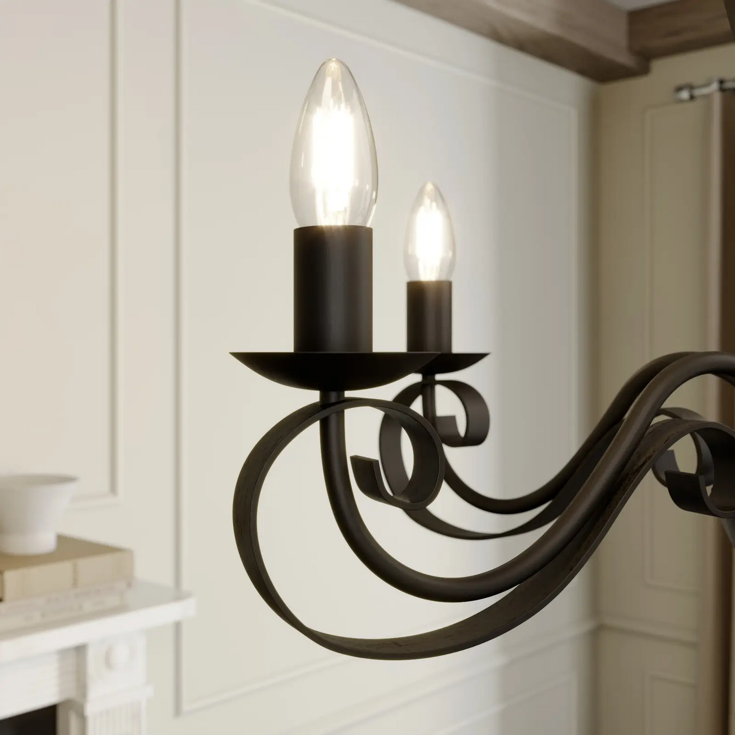 Lindby Shervan sietynas, 5 žibintai, ruda