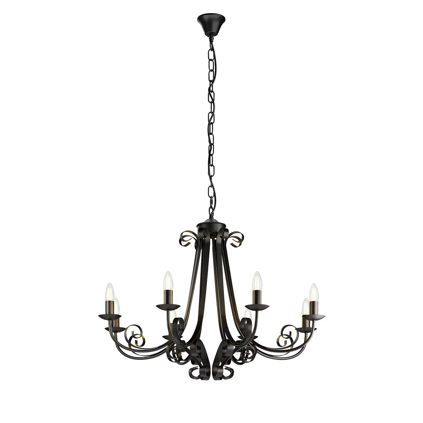 Lindby Scaleria sietynas, 8 šviestuvai, ruda