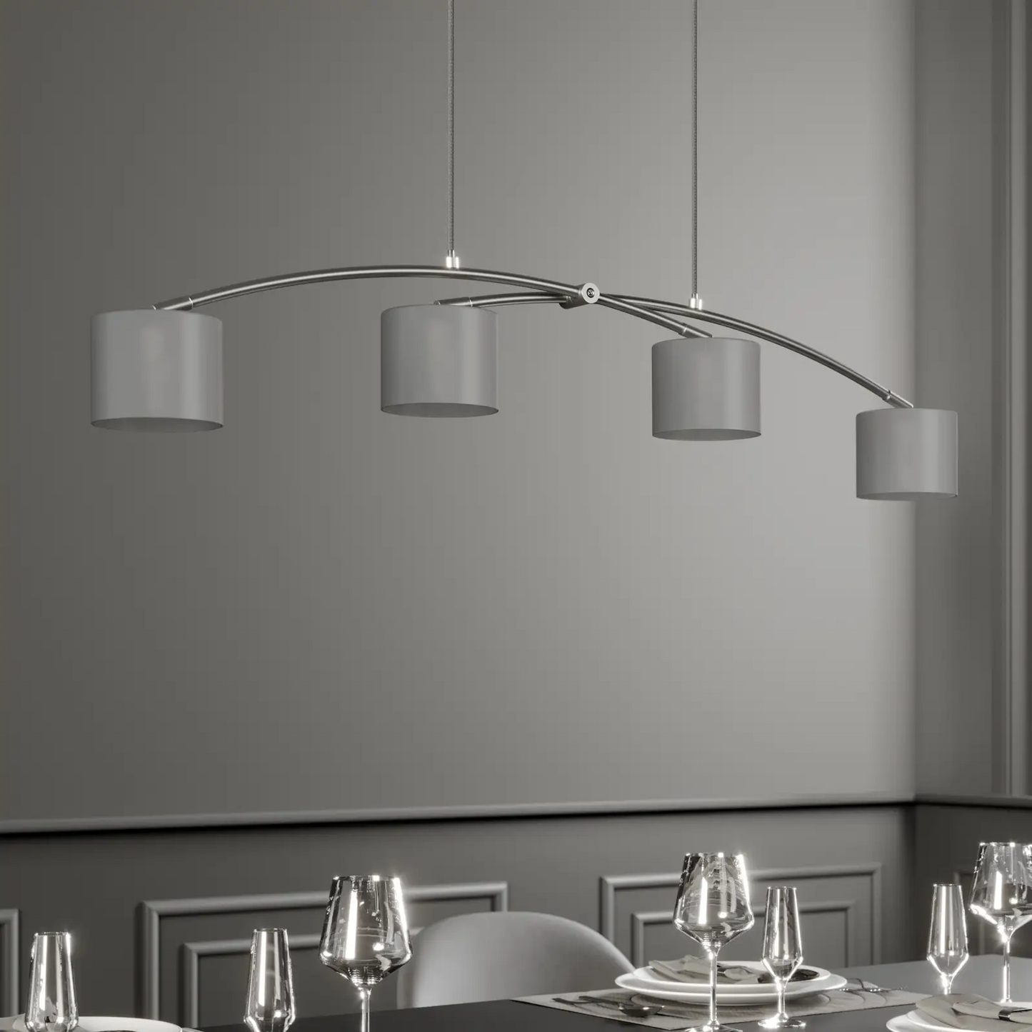 Lucande Juljana pakabinamas šviestuvas, 4 lempučių, stiklo gaubtai