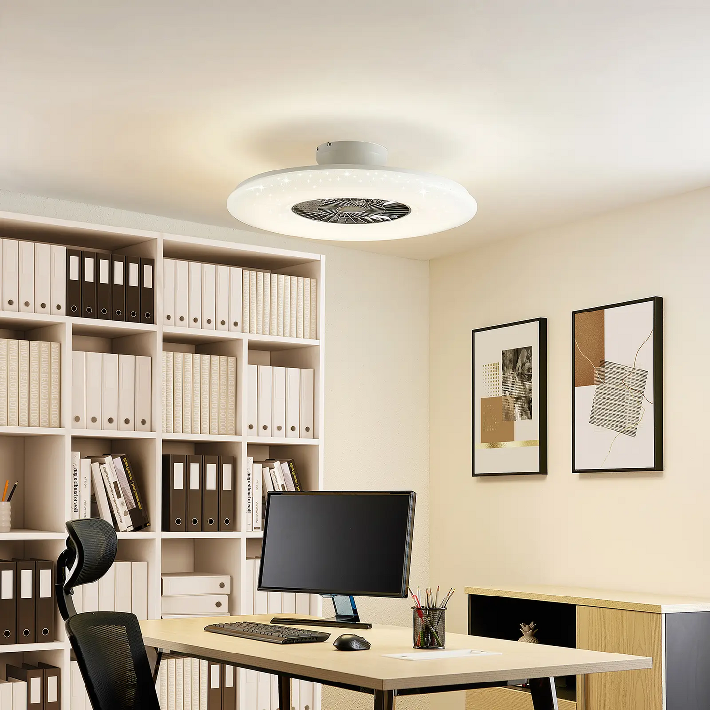 Starluna Klamina LED lubų ventiliatorius su šviesa