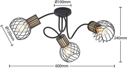 Lindby Cornel lubinis šviestuvas, narveliai, trys šviestuvai