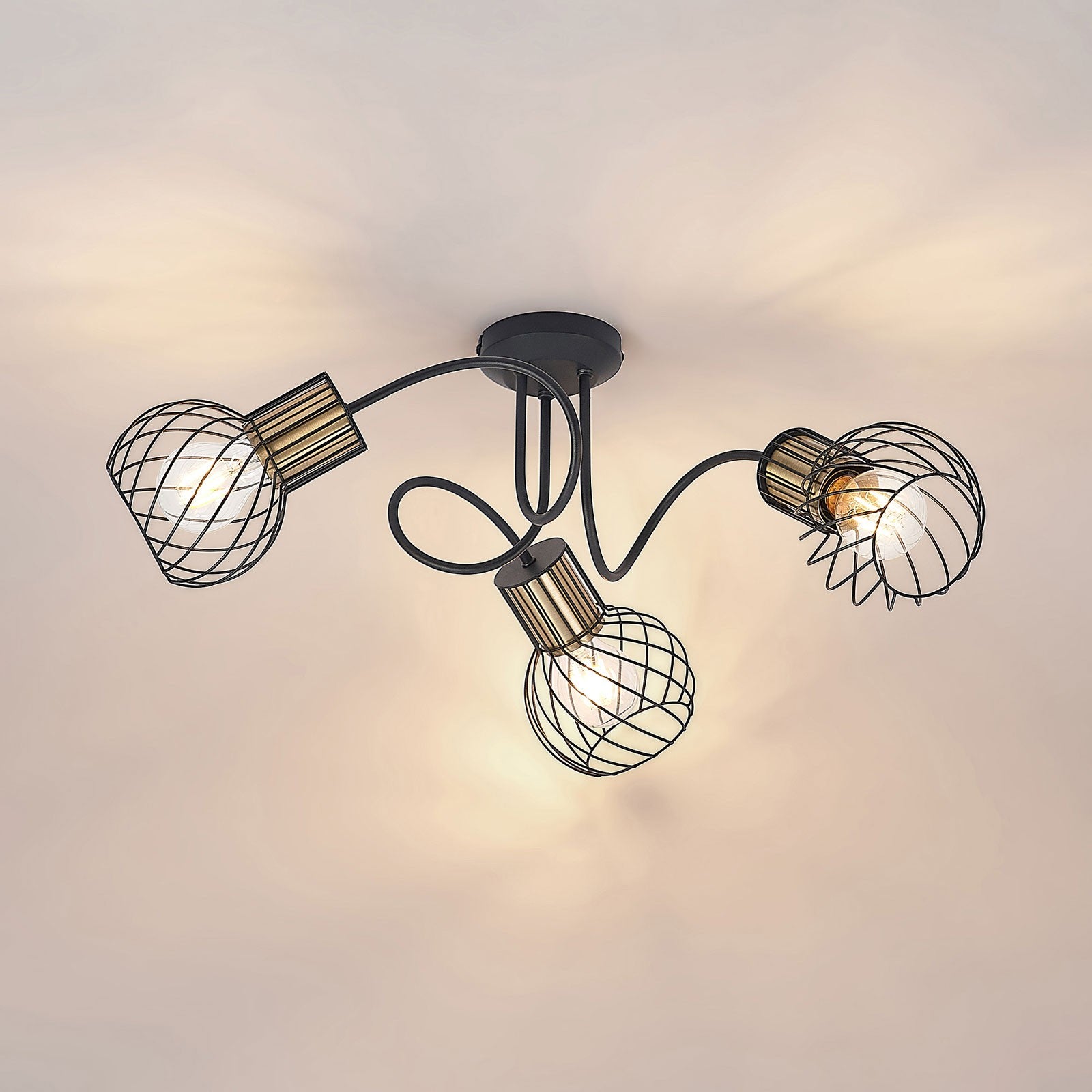 Lindby Cornel lubinis šviestuvas, narveliai, trys šviestuvai