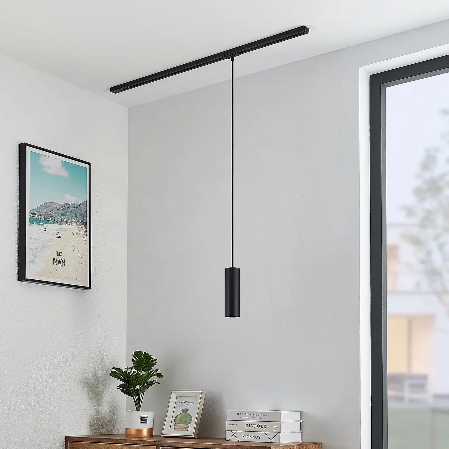 Lindby Cees pakabinamas šviestuvas 1 fazės takelis juodas