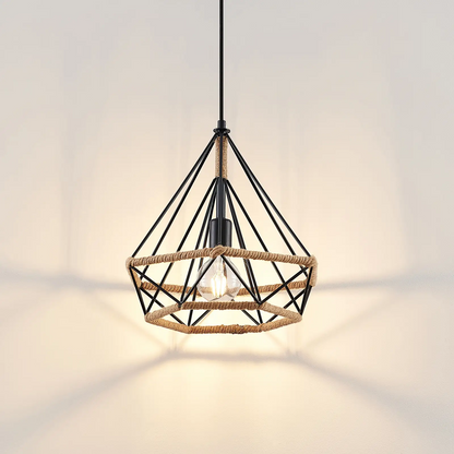 Lindby Elini narvelio efekto pakabinamas šviestuvas, kanapinė virvė