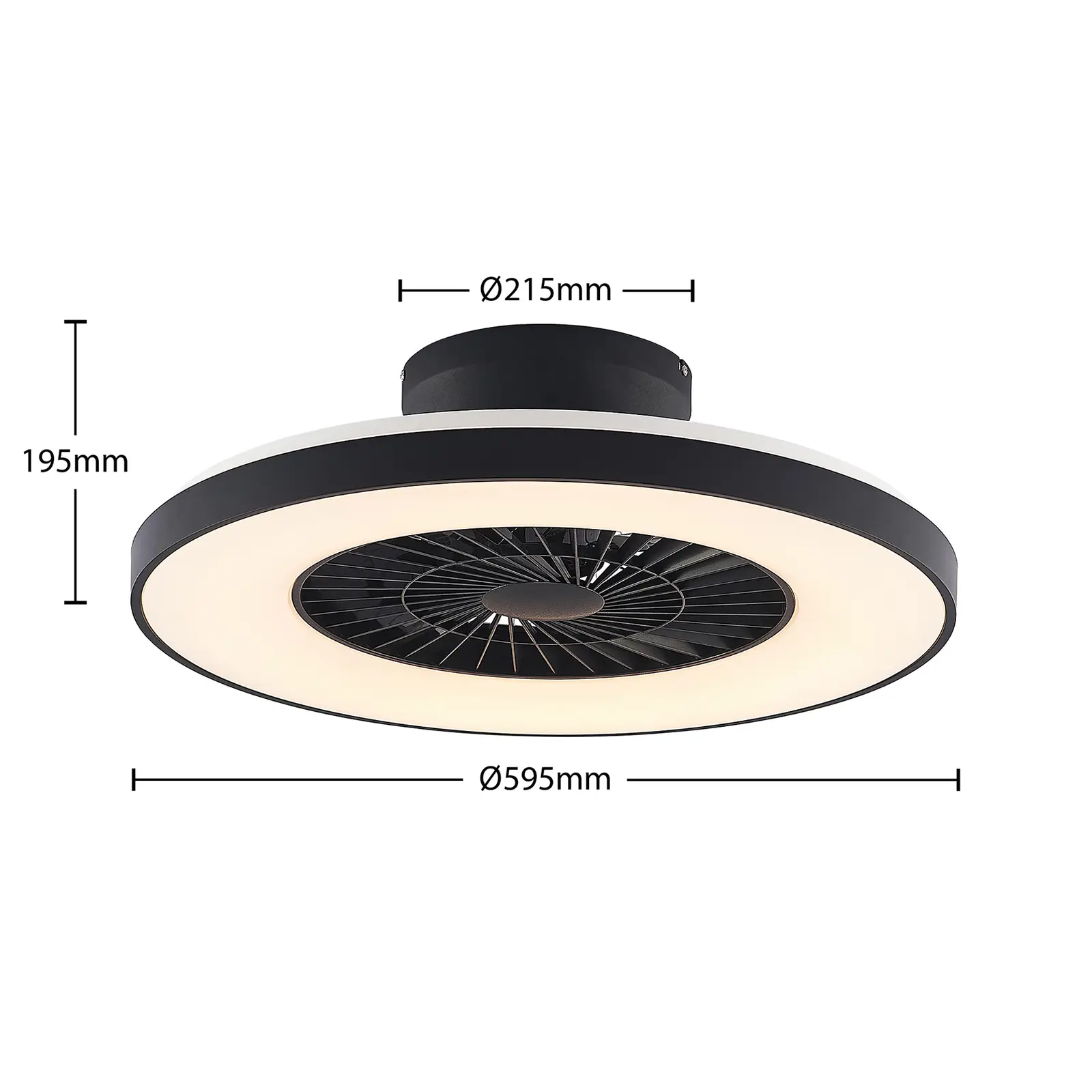 Starluna Orligo LED lubų ventiliatorius, matinė juoda