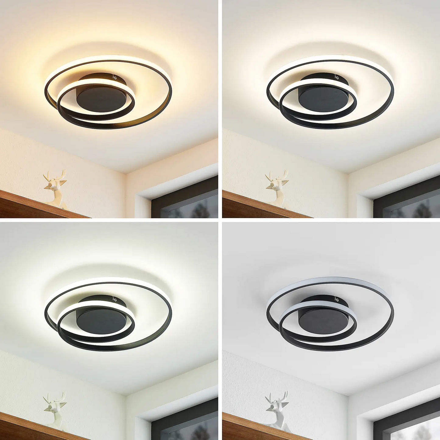 Lindby LED lubinis šviestuvas Emisua CCT reguliuojamas juodos spalvos