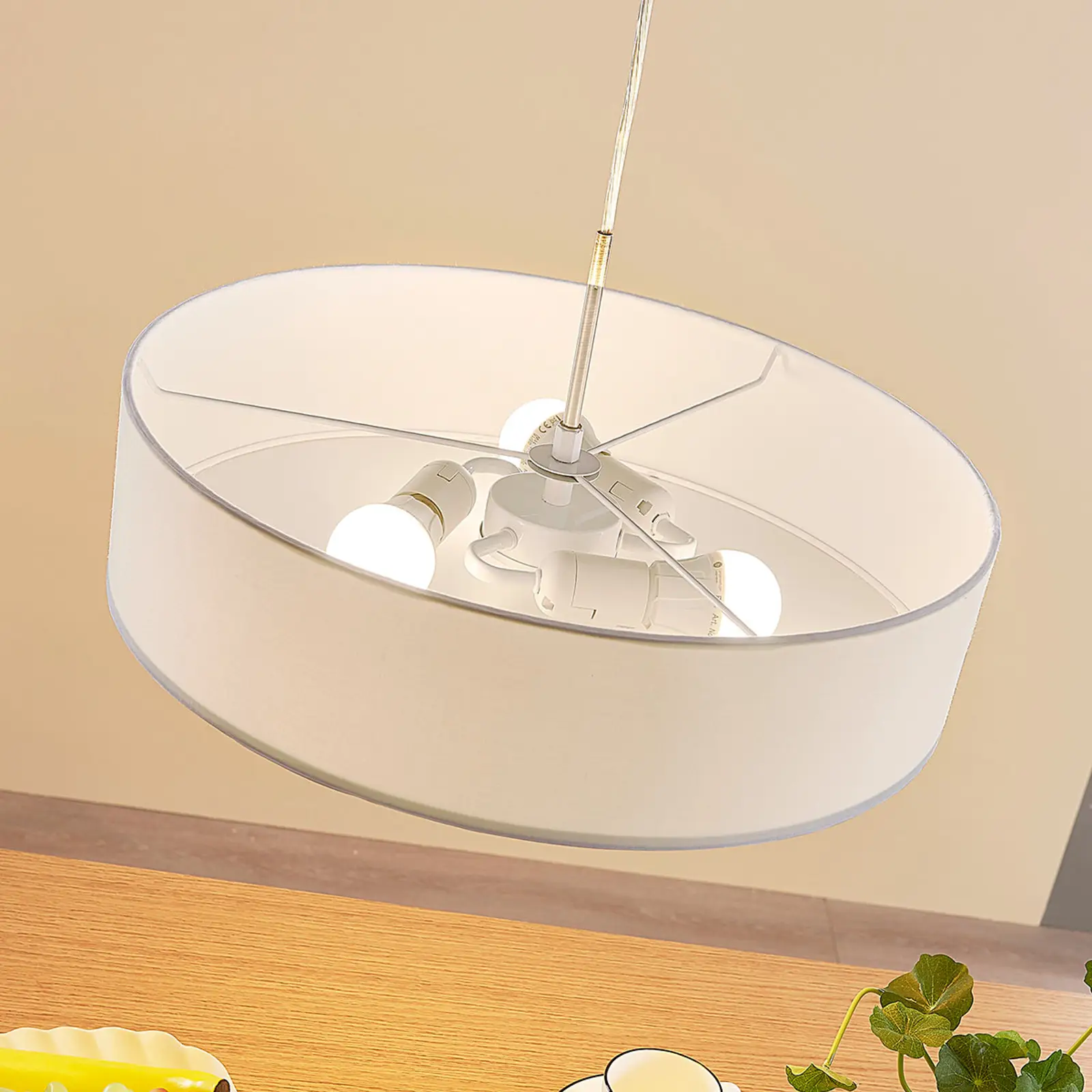 Sebatin pakabinamas šviestuvas su E27 LED, 50 cm, baltas