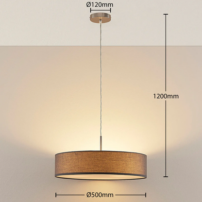 Sebatin pakabinamas šviestuvas su E27 LED, 50 cm, pilkas