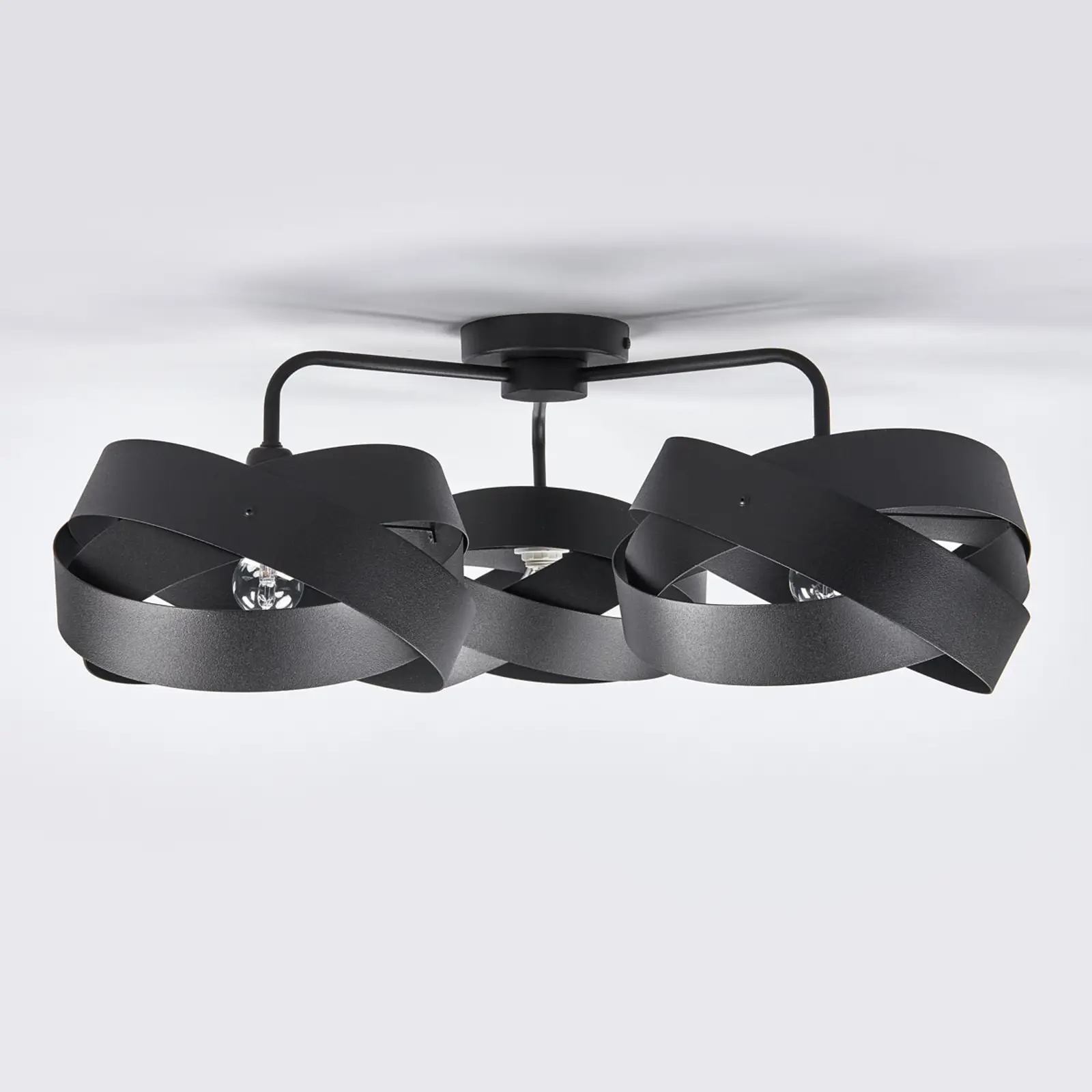 Tornado lubinis šviestuvas, juodas, trijų lempučių