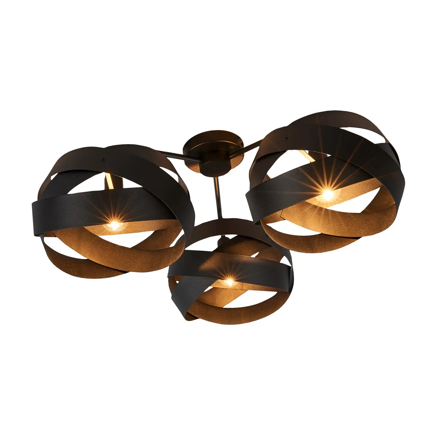 Tornado lubinis šviestuvas, juodas, trijų lempučių