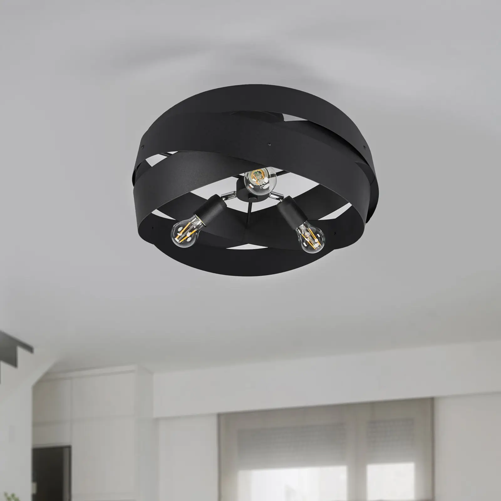 Lubinis šviestuvas Tornádo, juodas