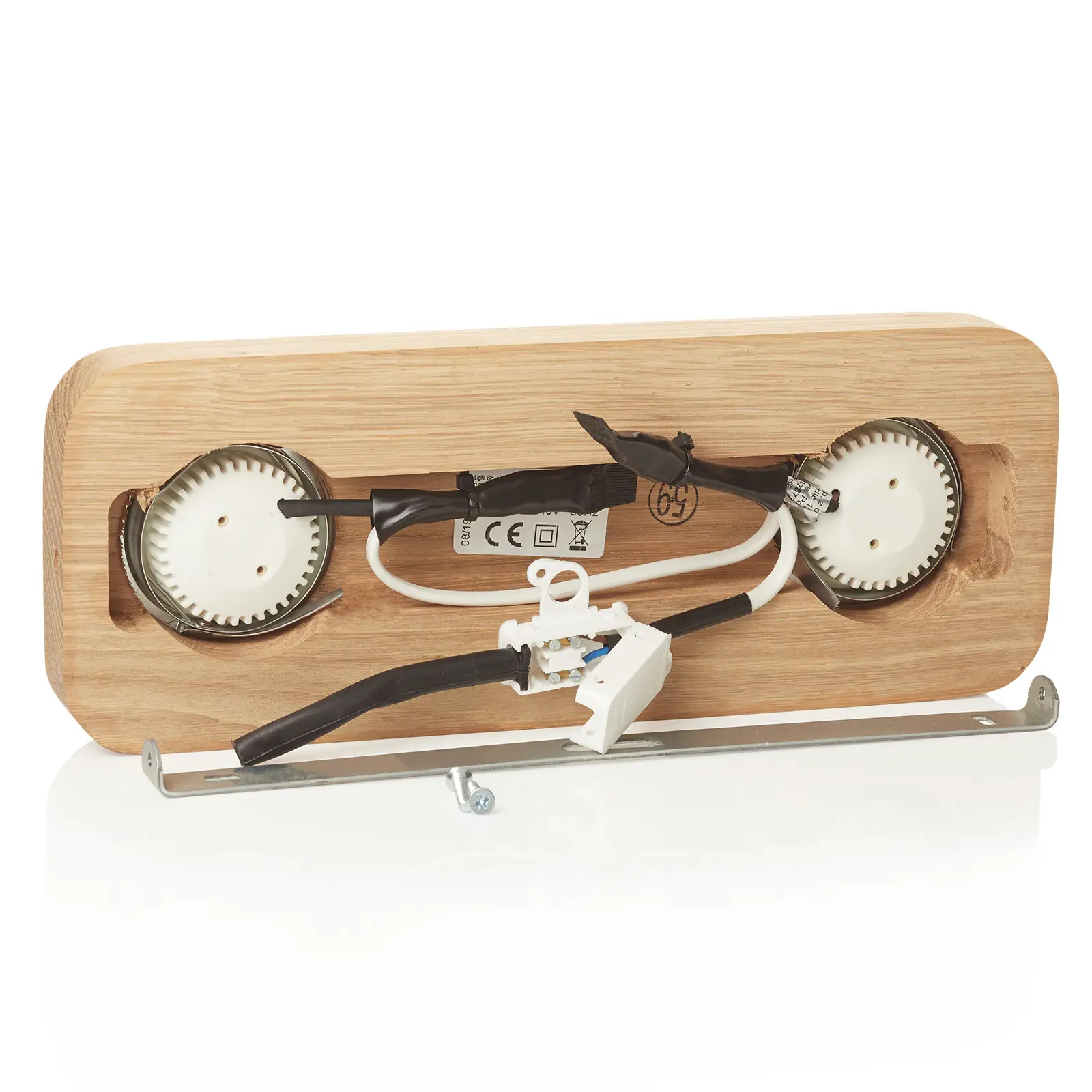 Natūralaus medžio dizaino Sunniva LED lubų šviestuvas