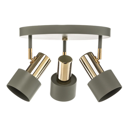 EULUNA Lubinis šviestuvas Destin 3 liepsnų žalias/žalvaris