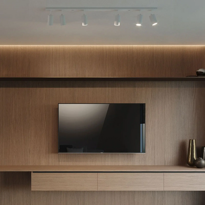 Lubinis šviestuvas Apvalus, baltas, 6 pl. linijinis