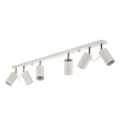 Lubinis šviestuvas Apvalus, baltas, 6 pl. linijinis