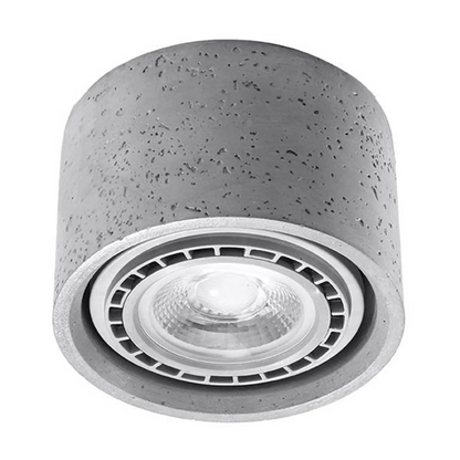 Paviršinis lubų prožektorius Solana betoninis, apvalus, vienos lemputės