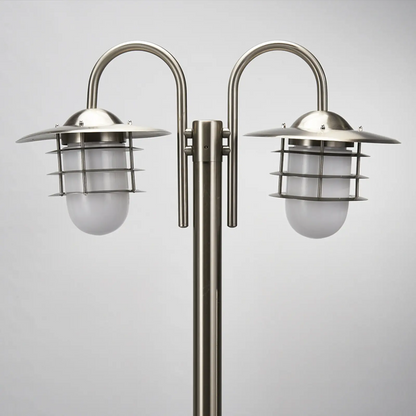 Dviejų lempučių stiebo žibintas Mian pagamintas iš nerūdijančio plieno