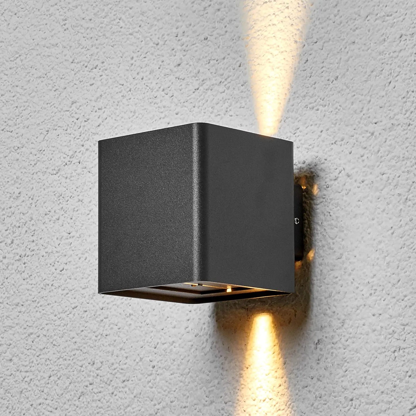 Grafito pilkos spalvos Aaron LED lauko sieninis šviestuvas