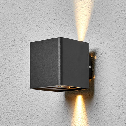 Grafito pilkos spalvos Aaron LED lauko sieninis šviestuvas