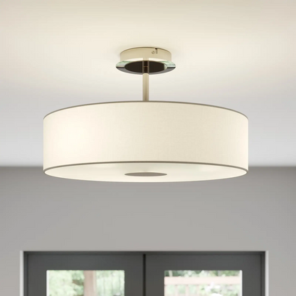 Lubinis šviestuvas Josia iš audinio, baltas