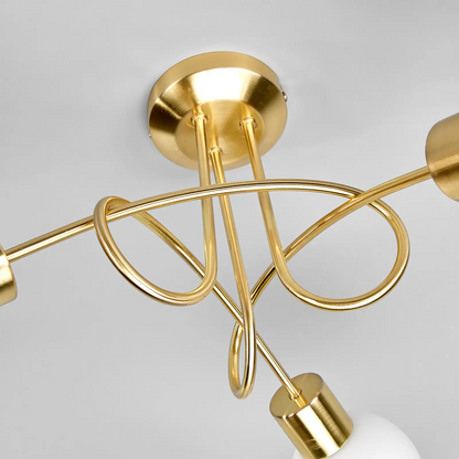 Elaina LED lubinis šviestuvas, 3 liepsnų, žalvaris