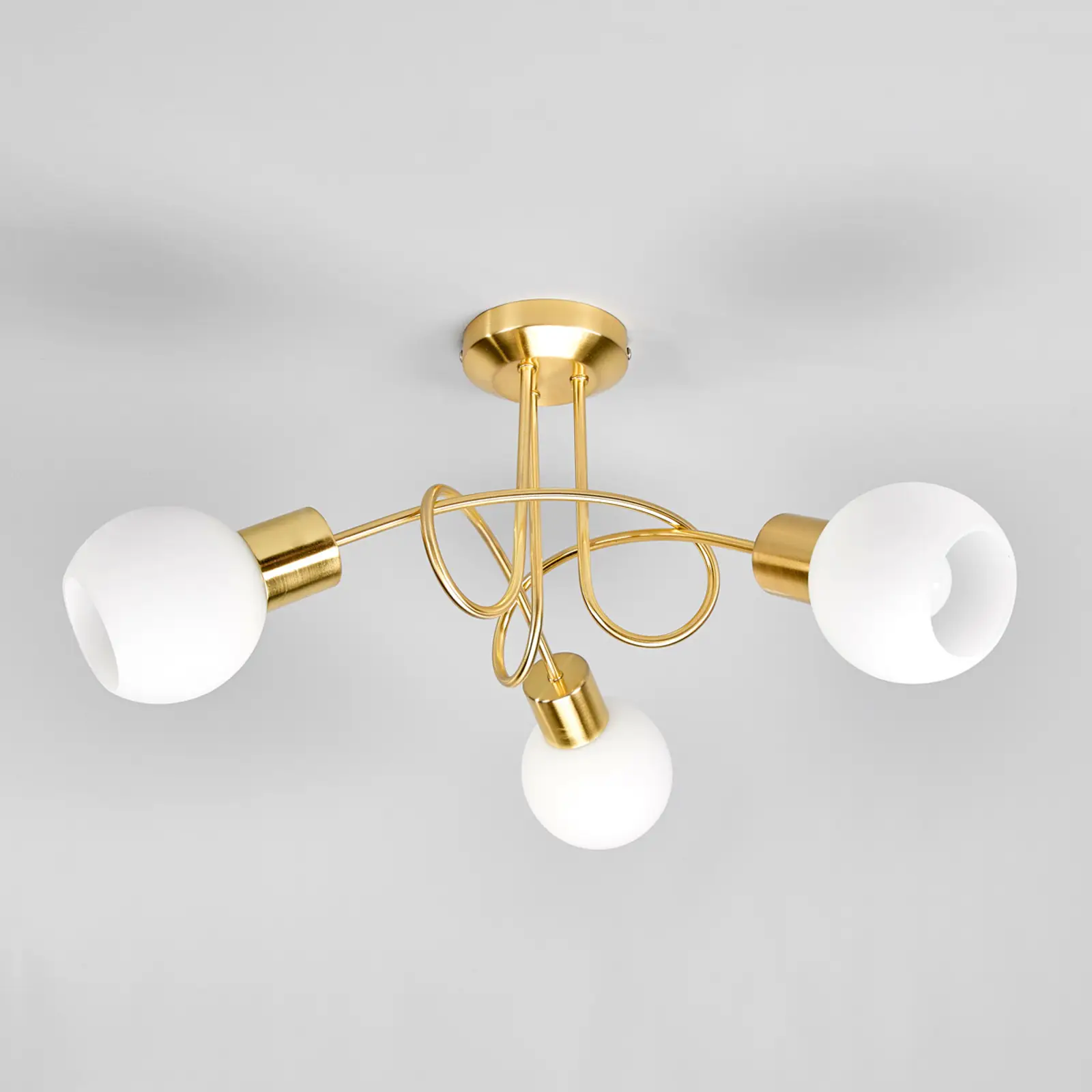 Elaina LED lubinis šviestuvas, 3 liepsnų, žalvaris