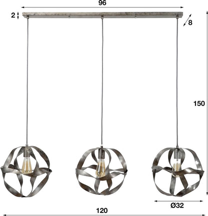 LifestyleFurn Pakabinamas šviestuvas 'Laurence' 3 lempų