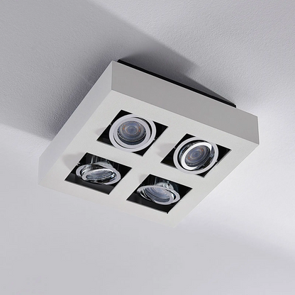 Kvadratinis Vince LED lubinis šviestuvas baltas, 4 lempučių.
