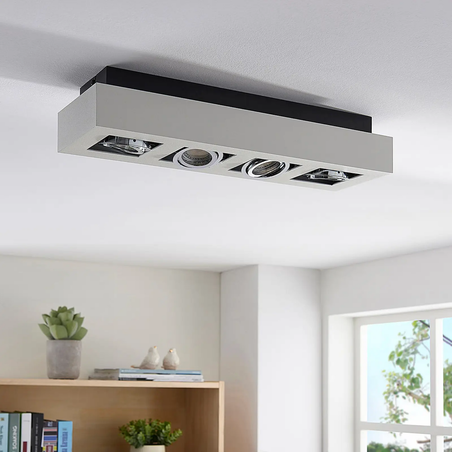 Ilgas Vince LED lubinis šviestuvas baltas, 4 lempučių.