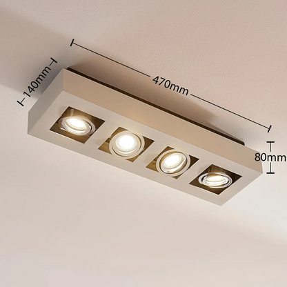 Ilgas Vince LED lubinis šviestuvas baltas, 4 lempučių.