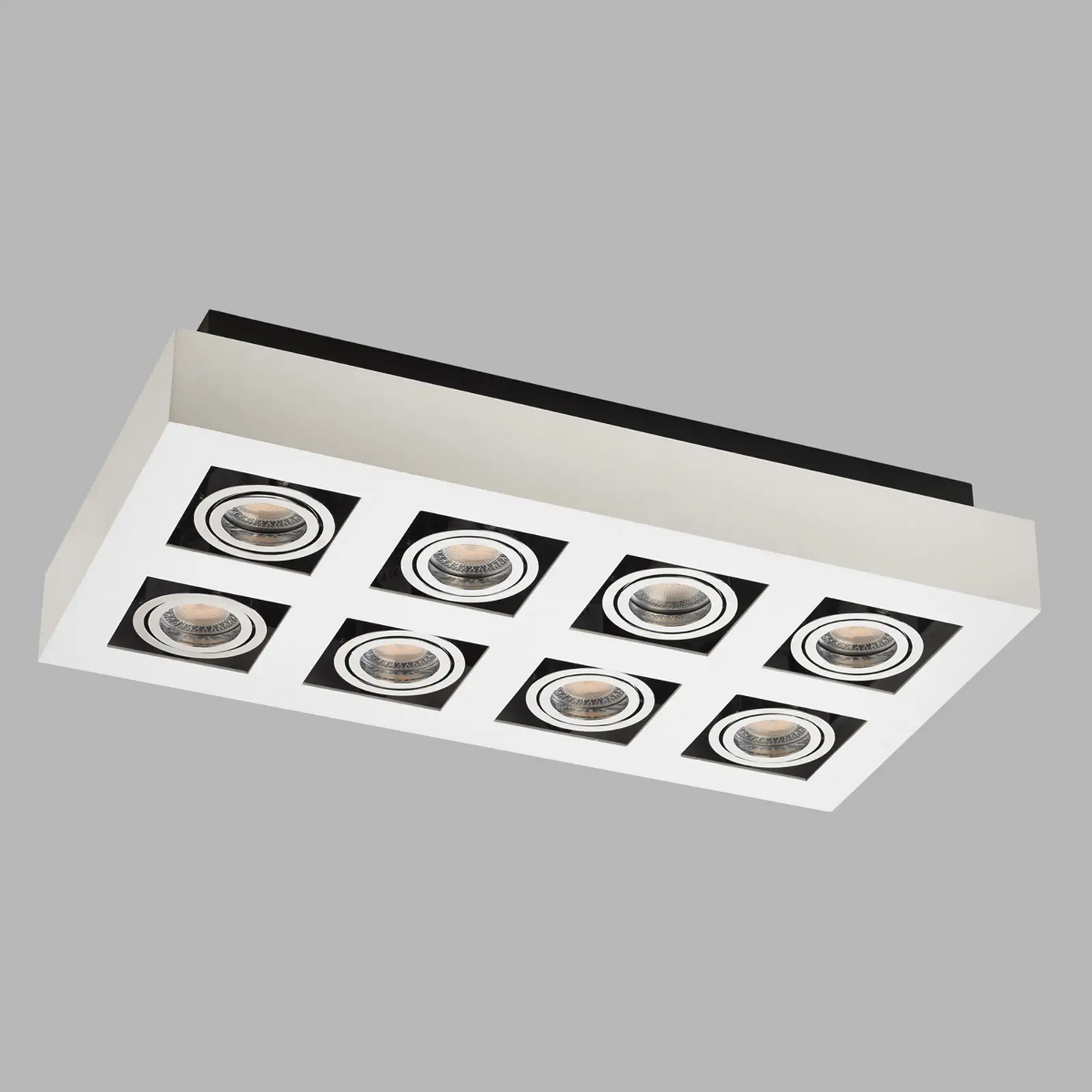 Baltos spalvos didelio intensyvumo Vince LED lubinis šviestuvas su 8 lemputėmis.