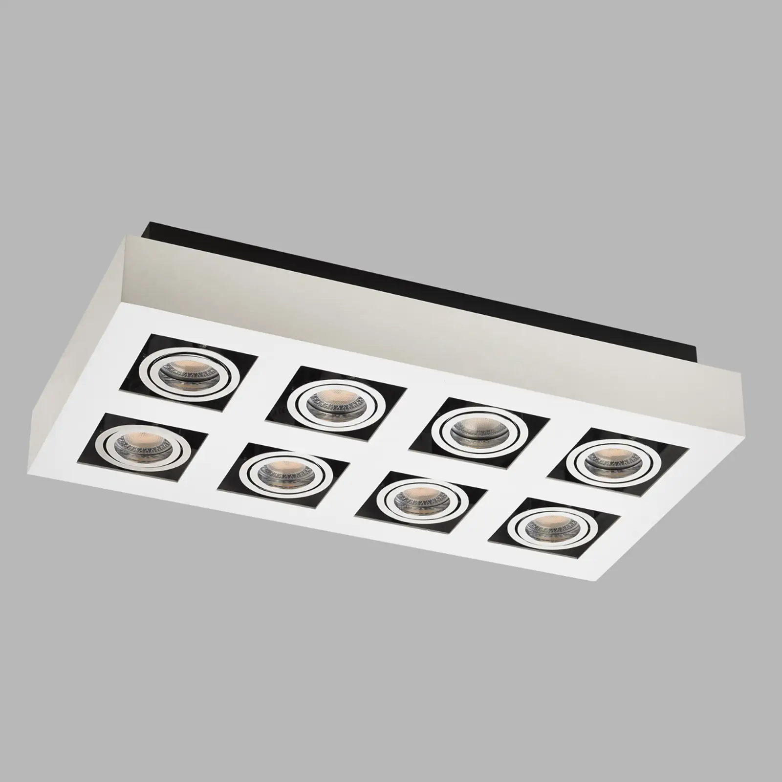 Baltos spalvos didelio intensyvumo Vince LED lubinis šviestuvas su 8 lemputėmis.