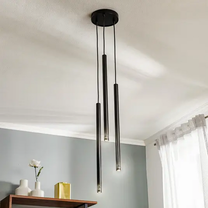 Sopel pakabinamas šviestuvas, 3 lempučių, juodas