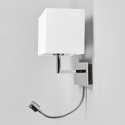 Sieninis šviestuvas Tamara su medžiaginiu šviestuvu ir lanksčia LED rankena