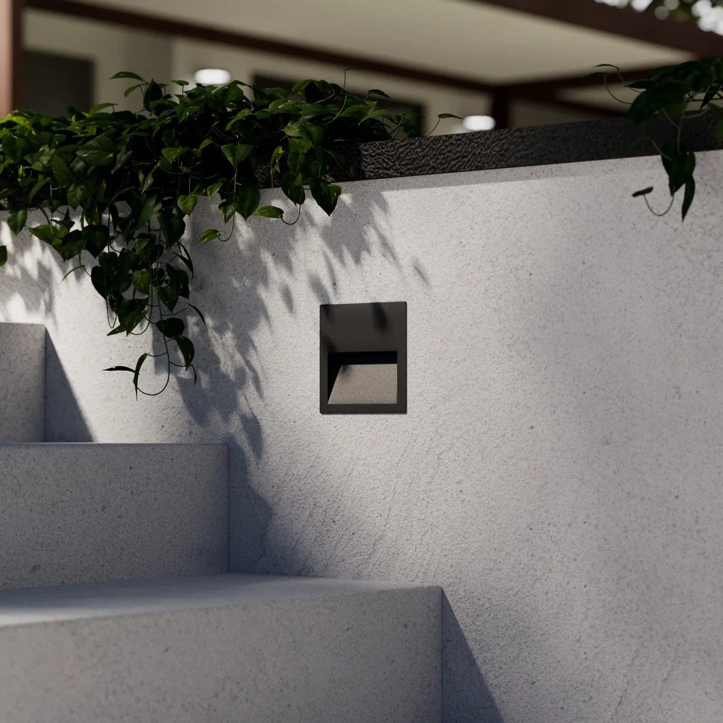 Kvadratinis LED įleidžiamas sieninis šviestuvas Loya lauke