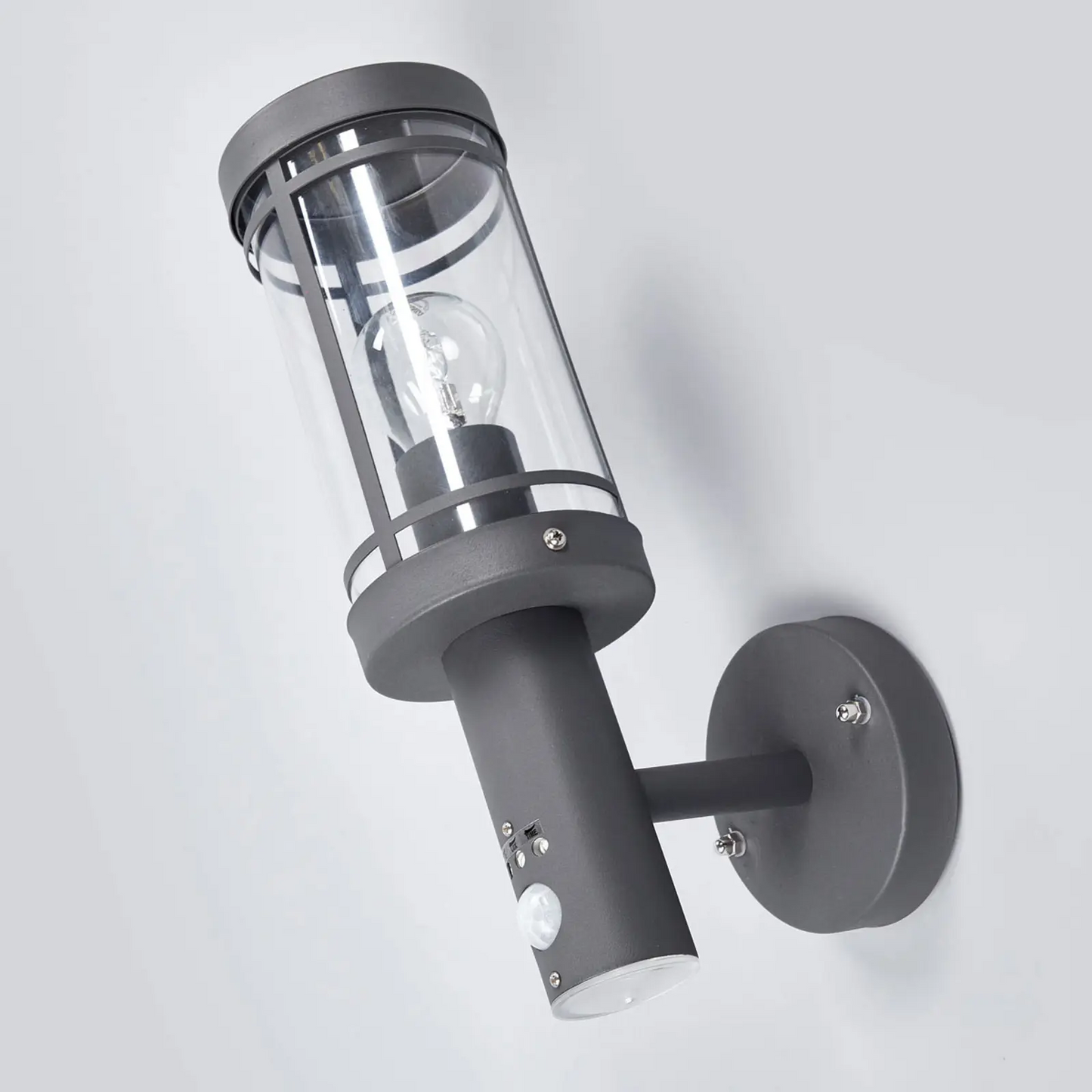 Djori lauko sieninis šviestuvas, tamsiai pilkas su jutikliu