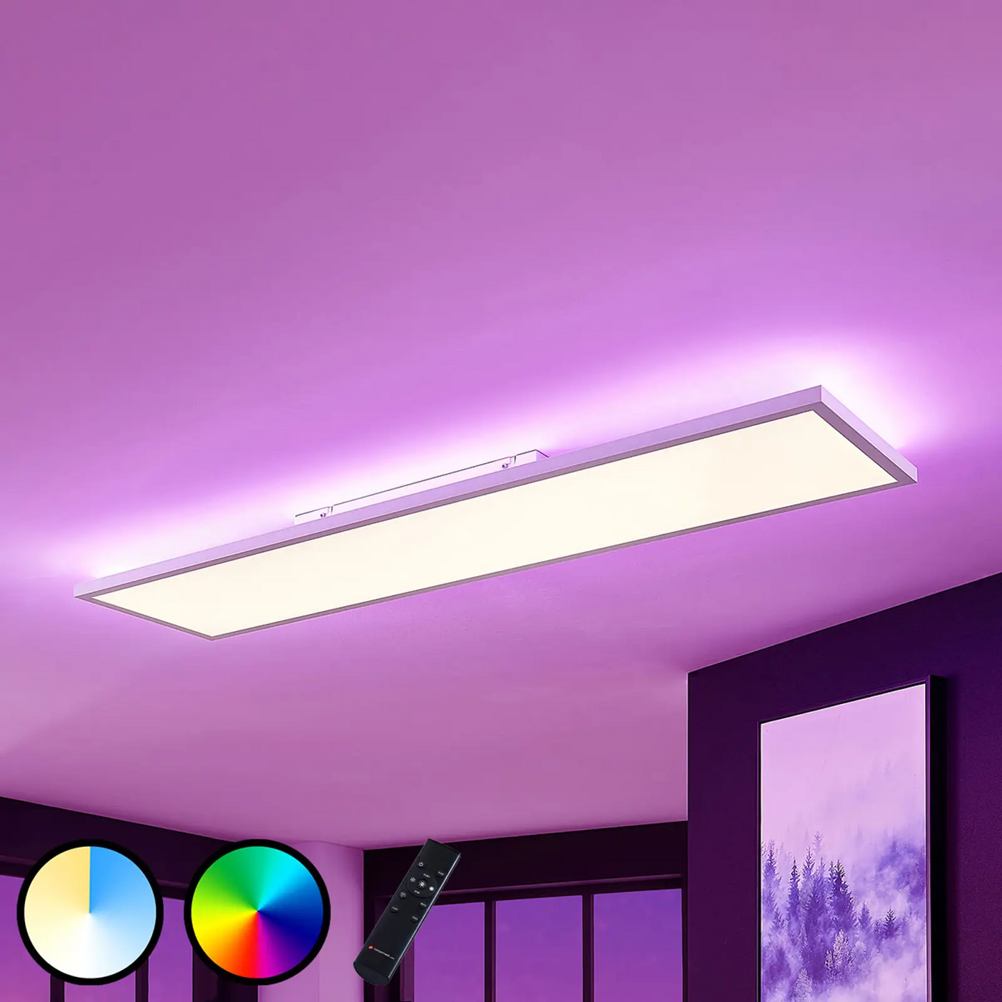 LED skydelis Brenda CCT nuotolinio valdymo pultas 29,5 x 119,5 cm